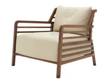 FLAX - Leather armchair with armrests by Ligne Roset - view 3